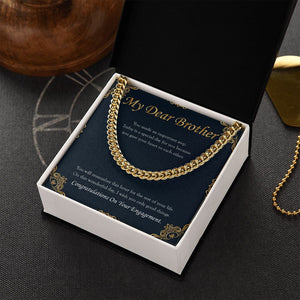 "Important Step" Brother Engagement Necklace Gift From Sister Bro Sibling Cuban Link Chain Jewelry Box