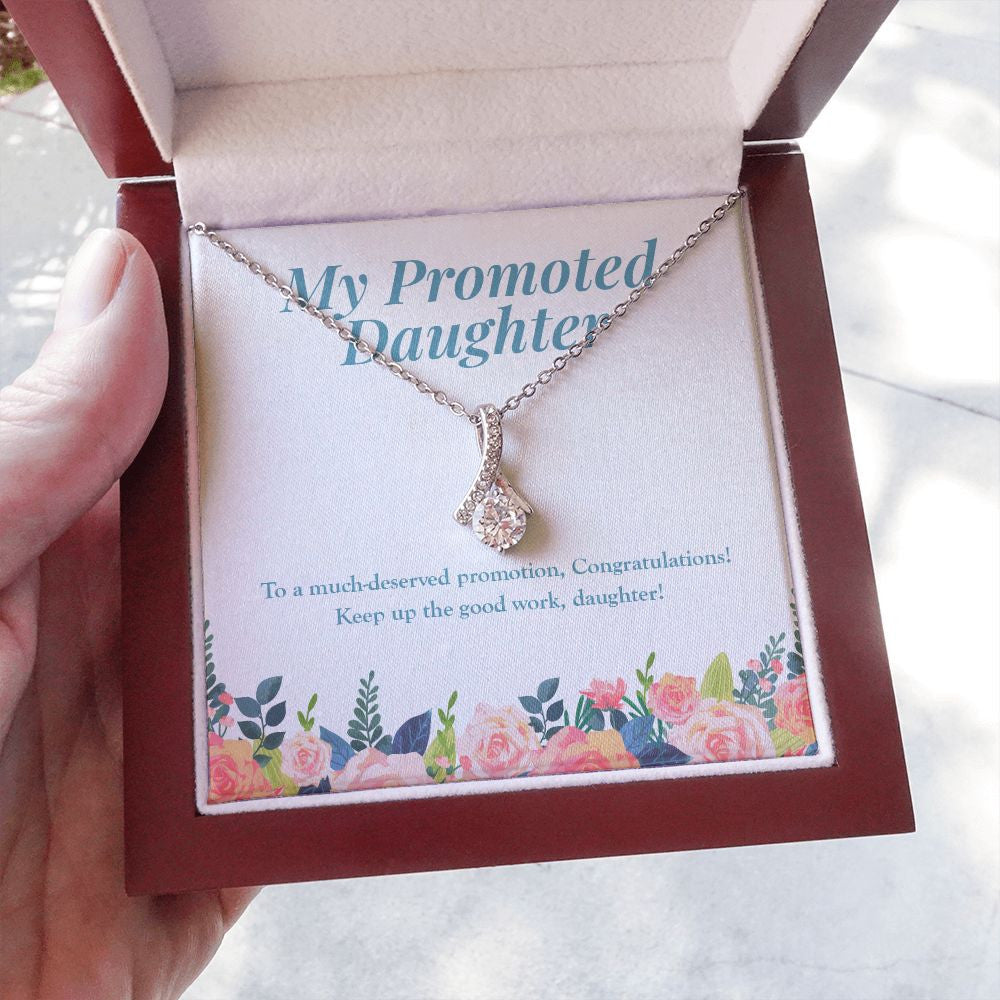 "Much Deserved" Daughter Job Promotion Necklace Gift From Mom Dad Parents Alluring Beauty Pendant Jewelry Box