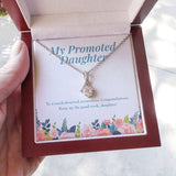 "Much Deserved" Daughter Job Promotion Necklace Gift From Mom Dad Parents Alluring Beauty Pendant Jewelry Box