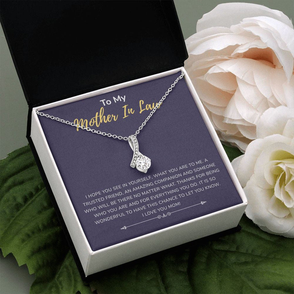 "Amazing Companion" Mother In Law Necklace Gift From Daughter-in-law Son-in-law Alluring Beauty Pendant Jewelry Box Birthday Wedding Anniversary Thanksgiving