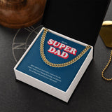 "Instruction Manual" Super Dad Birthday Necklace Gift From Daughter Son Cuban Link Chain Jewelry Box