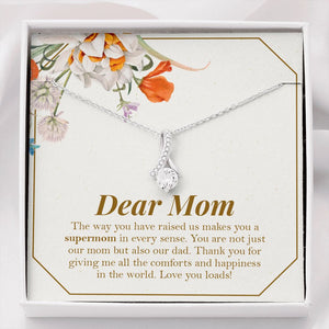 "Supermom In Every Sense" Single Mom Necklace Gift From Daughter Son Alluring Beauty Pendant Jewelry Box Mothers Day Birthday Christmas Valentines