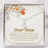 "Supermom In Every Sense" Single Mom Necklace Gift From Daughter Son Alluring Beauty Pendant Jewelry Box Mothers Day Birthday Christmas Valentines