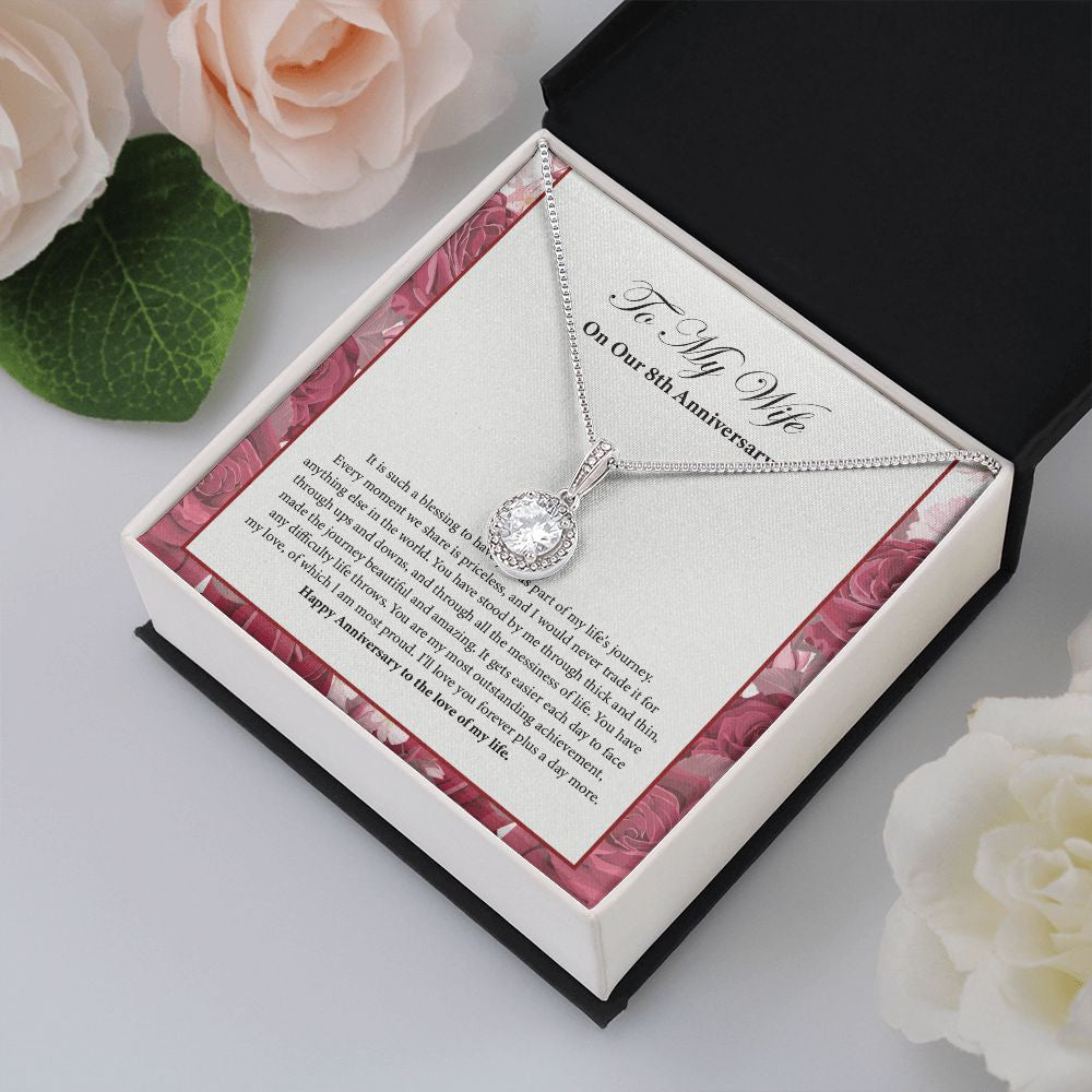 "Priceless Moment" Wife 8th Wedding Anniversary Necklace Gift From Husband Eternal Hope Pendant Jewelry Box