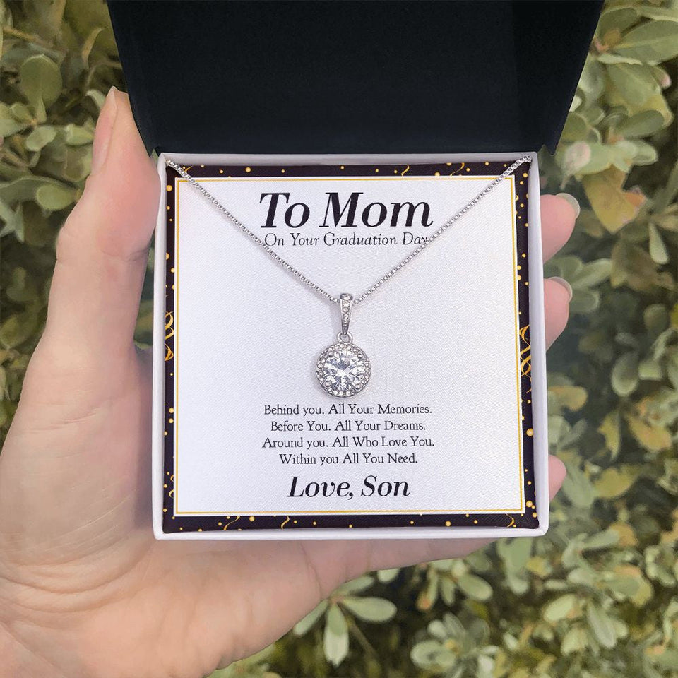 "All Your Memories" Mom Graduation Necklace Gift From Daughter Son Eternal Hope Pendant Jewelry Box