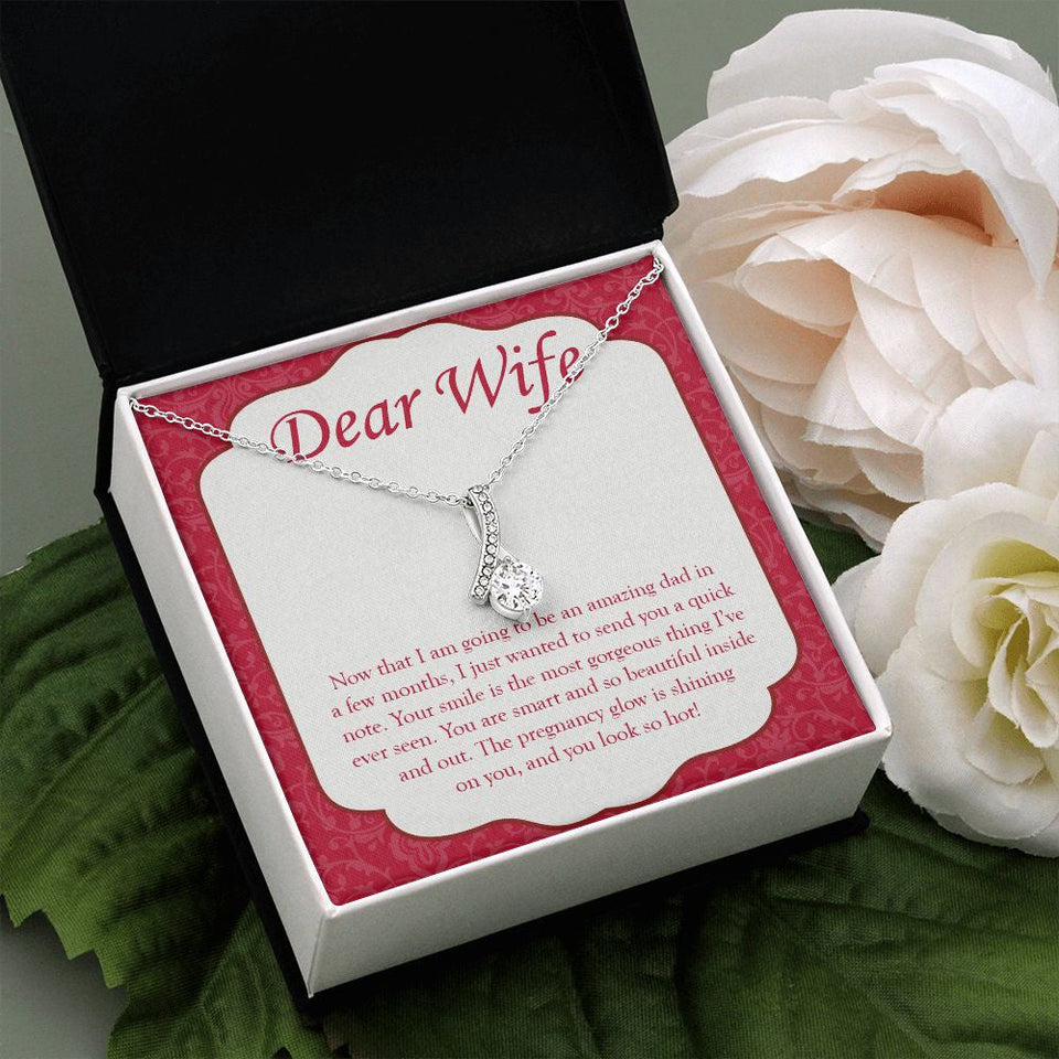 "Pregnancy Glow Is Shining" Pregnant Wife Necklace Gift From Husband Alluring Beauty Pendant Jewelry Box Baby Shower Birthday Mothers Day