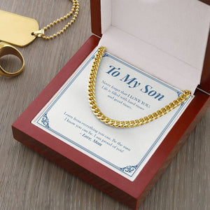 "The Man I Know You Can Be" Son Necklace Gift From Dad Cuban Link Chain Jewelry Box Birthday Christmas Graduation Wedding