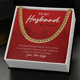 "Colorful Magical Festival" Husband Christmas Necklace Gift From Wife Cuban Link Chain Jewelry Box