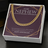 "Intertwined Fate" Nephew Wedding Anniversary Necklace Gift From Aunt Uncle Cuban Link Chain Jewelry Box