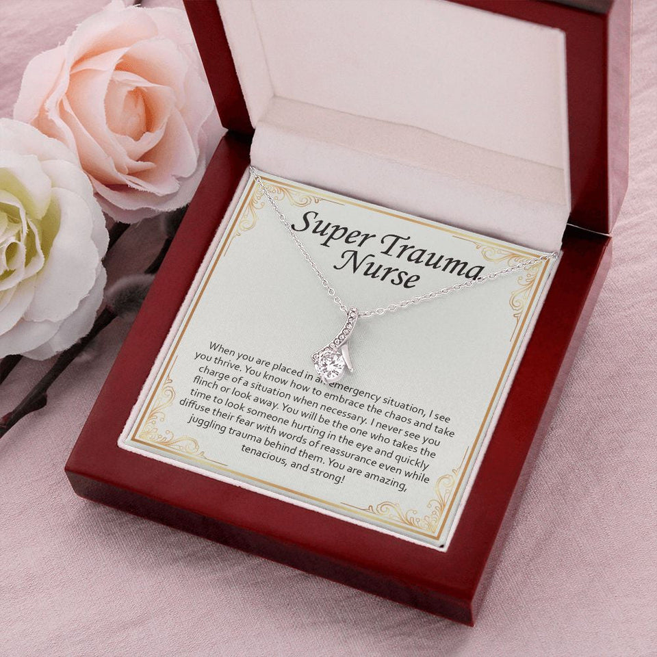 "I See You Thrive" Super Trauma Nurse Necklace Gift From Co-Worker Patient Parents Alluring Beauty Pendant Jewelry Box Thanksgiving Christmas Birthday