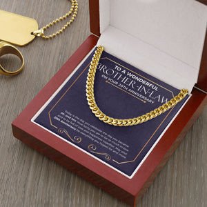 "How Lucky You Are" Wonderful Brother In Law 20th Wedding Anniversary Necklace Gift From Sister-In-Law Brother-In-Law Cuban Link Chain Jewelry Box
