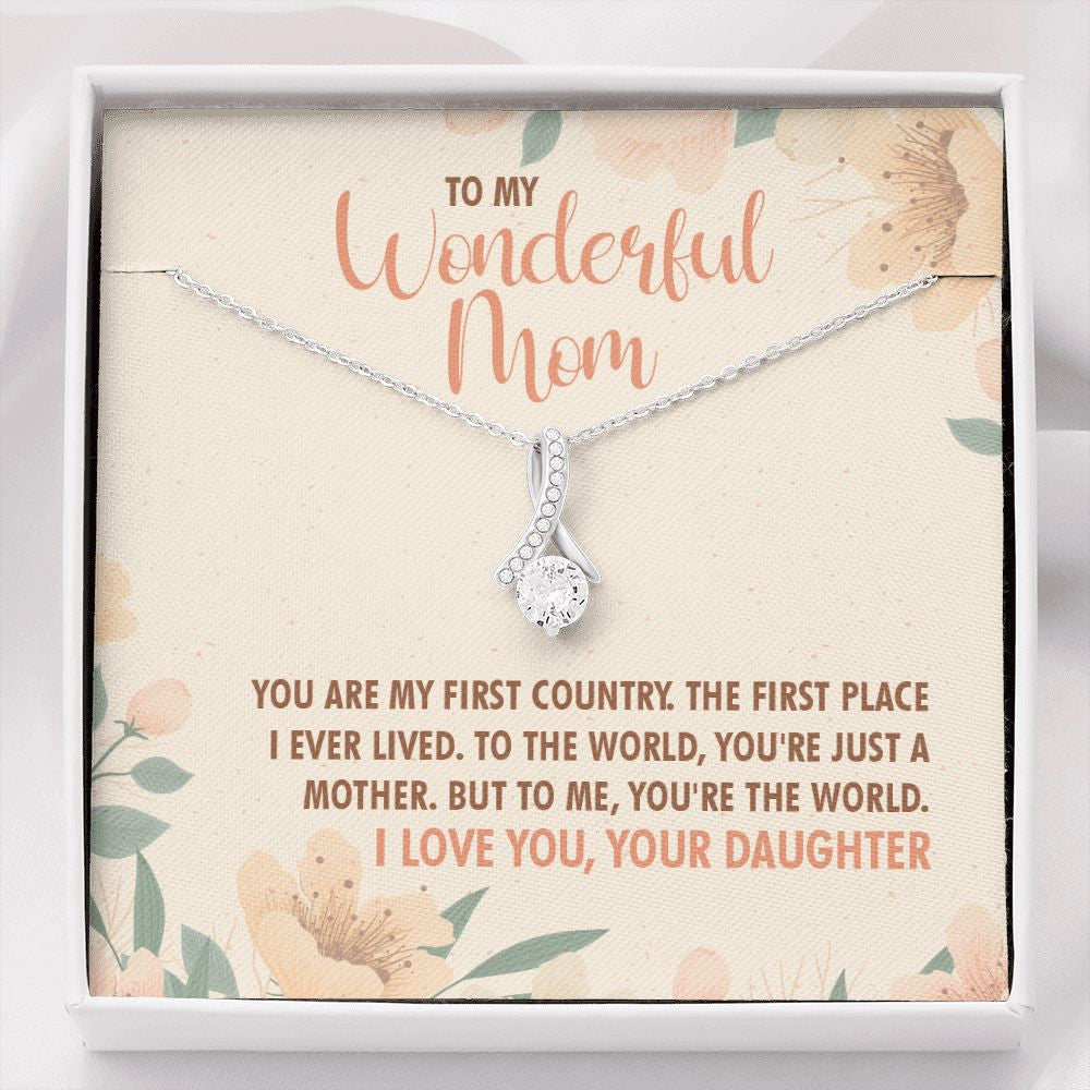 "You're the world" Wonderful Mom Necklace Gift From Son Daughter Alluring Beauty Pendant Jewelry Box Thanksgiving Birthday Christmas Mothers Day
