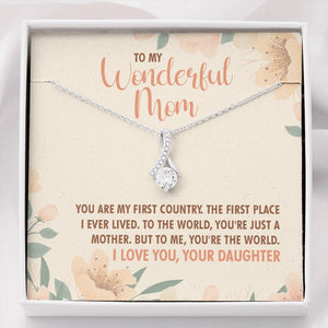 "You're the world" Wonderful Mom Necklace Gift From Son Daughter Alluring Beauty Pendant Jewelry Box Thanksgiving Birthday Christmas Mothers Day