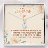 "You're the world" Wonderful Mom Necklace Gift From Son Daughter Alluring Beauty Pendant Jewelry Box Thanksgiving Birthday Christmas Mothers Day