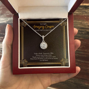 "Lessons You Share" Amazing Cousin Wedding Day Necklace Gift Eternal Hope Pendant Jewelry Box