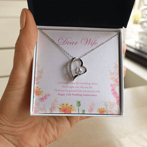 "Always Grateful" Wife 15th Wedding Anniversary Necklace Gift From Husband Forever Love Pendant Jewelry Box