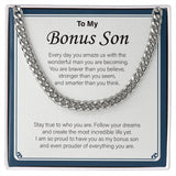 "Wonderful Man You Are Becoming" Bonus Son Necklace Gift From Mom Dad Cuban Link Chain Jewelry Box Birthday Graduation Christmas New Year