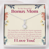 "Two Hearts" Beautiful Bonus Mom Necklace Gift From Daughter Son Alluring Beauty Pendant Jewelry Box Birthday Thanksgiving Mothers Day Christmas
