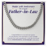 "Example Of Perfect Love" Great Father In Law 30th Wedding Anniversary Necklace Gift From Daughter-In-Law Son-In-Law Cuban Link Chain Jewelry Box