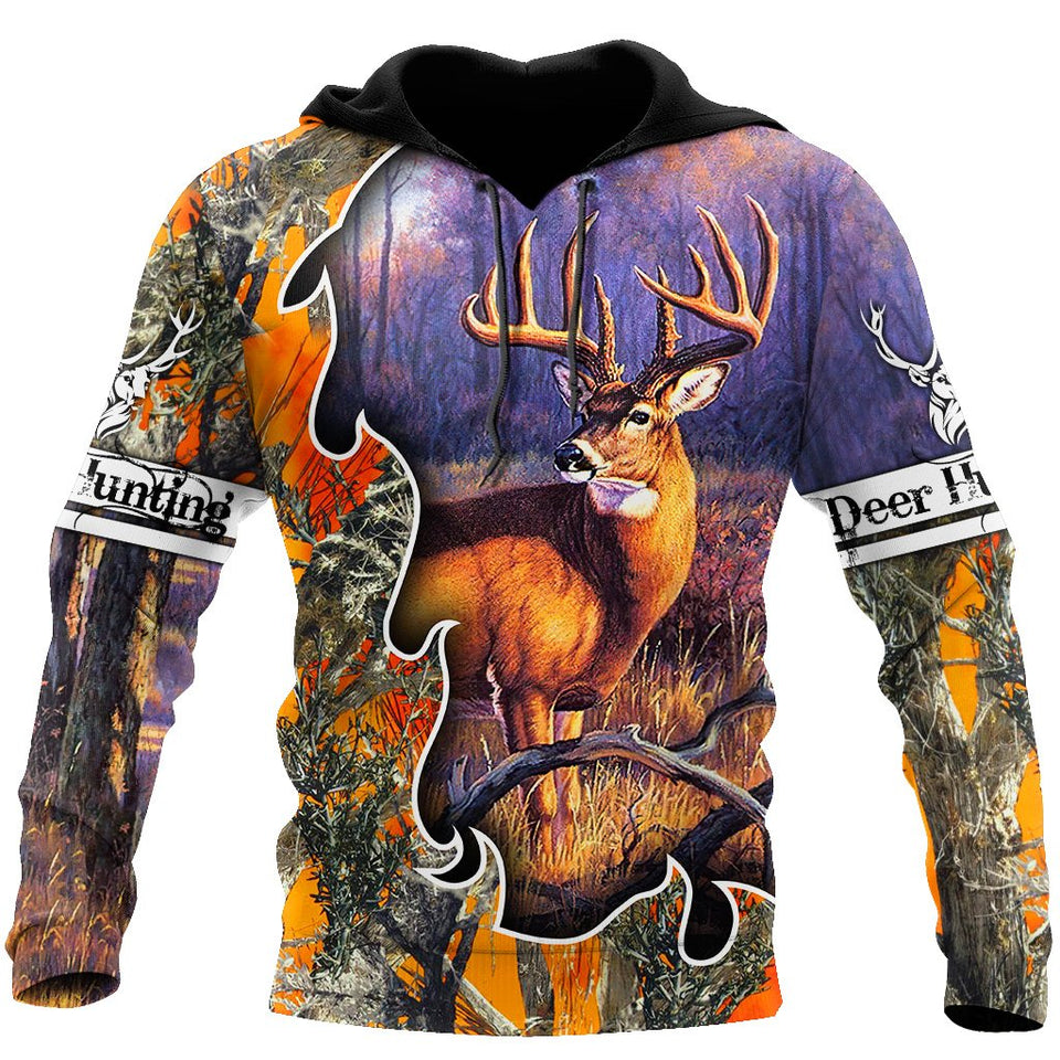 Hunting Gifts Deer Hunting Gifts Deer Hunting All Over Printed US Unisex Size Hoodie