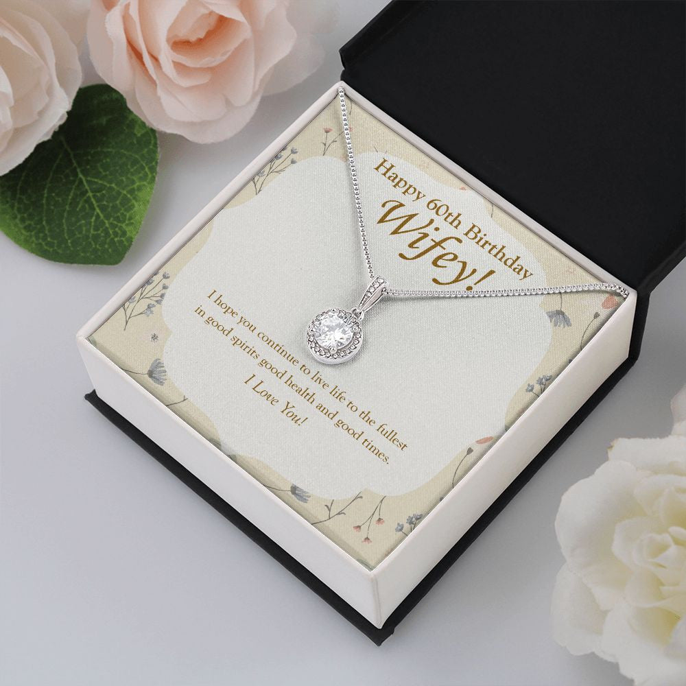"Good Health And Times" Wife 60th Birthday Necklace Gift From Husband Eternal Hope Pendant Jewelry Box