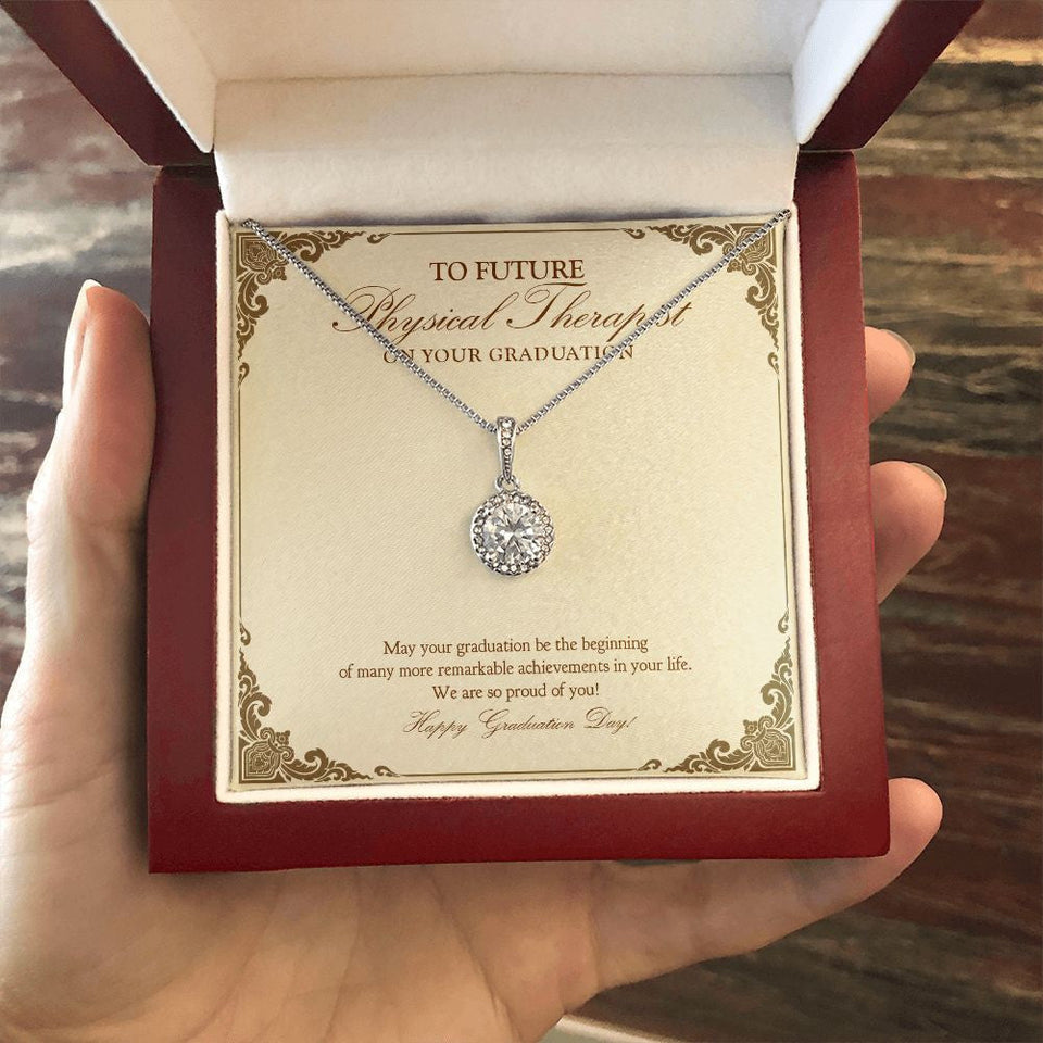 "Achievements In Your Life" Future Physical Therapist Graduation Necklace Gift From Parents Grandparents Friends Teachers Eternal Hope Pendant Jewelry Box