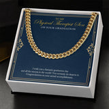 "Do Deserve It" Physical Therapist Son Graduation Necklace Gift From Mom Dad Cuban Link Chain Jewelry Box