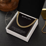 "Empty Space In My Heart" Bonus Dad Necklace Gift From Daughter Son Cuban Link Chain Jewelry Box Birthday Christmas Thanksgiving New Year