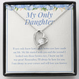 "My Life Started With You" Only Daughter Necklace Gift From Mom Dad Forever Love Pendant Jewelry Box Christmas Thanksgiving Valentines New Year