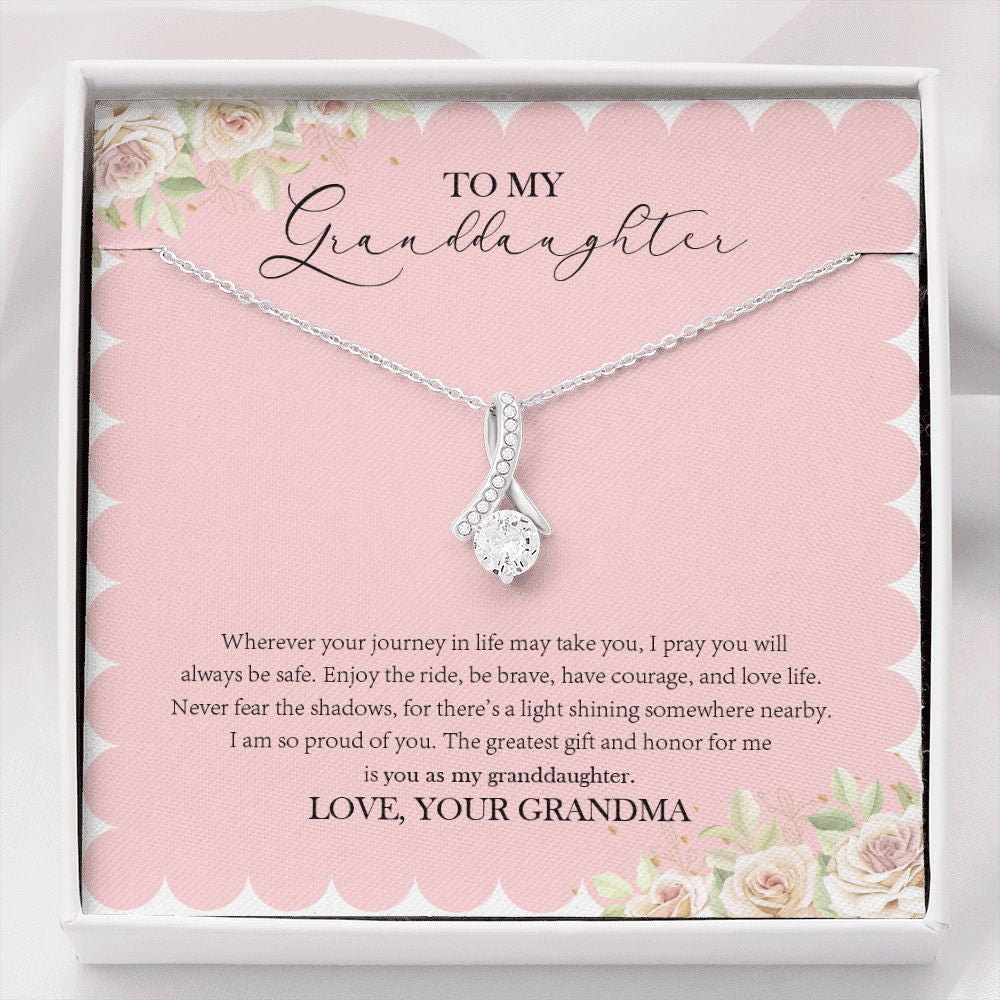 "The Greatest And Honor" Granddaughter Graduation Necklace Gift From Grandma Alluring Beauty Pendant Jewelry Box