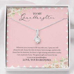 "The Greatest And Honor" Granddaughter Graduation Necklace Gift From Grandma Alluring Beauty Pendant Jewelry Box