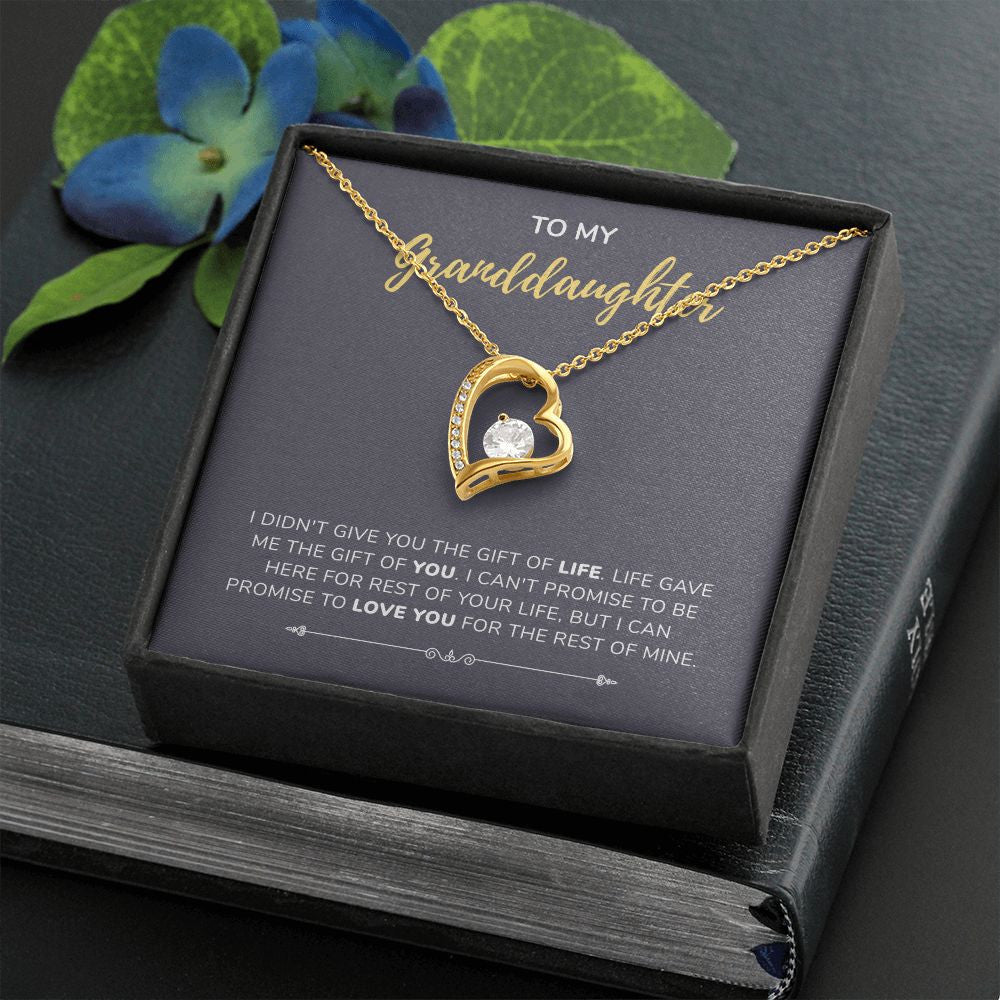 "Gift Of You" Granddaughter Necklace From Grandma Grandpa Forever Love Pendant Jewelry Box Birthday Graduation Christmas Thanksgiving