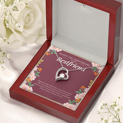 "Such A Wonderful Pair" Bestfriend 7th Wedding Anniversary Necklace Gift From BFF Bestie Soul Sister Forever Love Pendant Jewelry Box