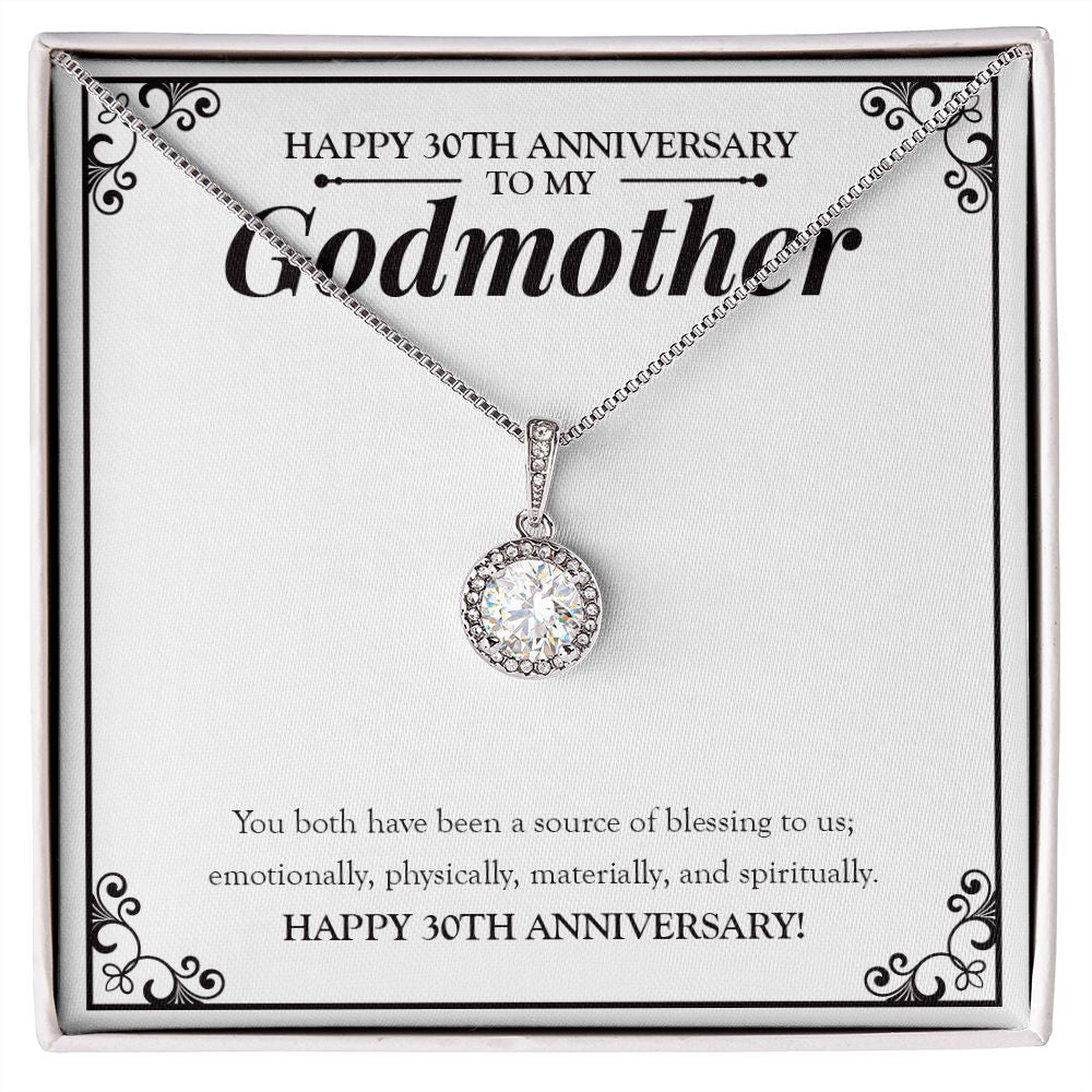 "Source Of Blessing To Us" Godmother 30th Wedding Anniversary Necklace Gift From Goddaughter Godson Eternal Hope Pendant Jewelry Box