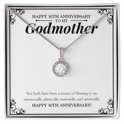 "Source Of Blessing To Us" Godmother 30th Wedding Anniversary Necklace Gift From Goddaughter Godson Eternal Hope Pendant Jewelry Box