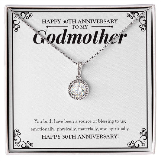 "Source Of Blessing To Us" Godmother 30th Wedding Anniversary Necklace Gift From Goddaughter Godson Eternal Hope Pendant Jewelry Box