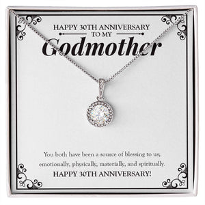 "Source Of Blessing To Us" Godmother 30th Wedding Anniversary Necklace Gift From Goddaughter Godson Eternal Hope Pendant Jewelry Box