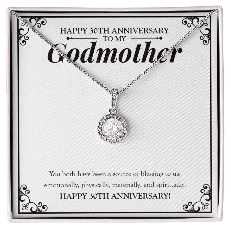 "Source Of Blessing To Us" Godmother 30th Wedding Anniversary Necklace Gift From Goddaughter Godson Eternal Hope Pendant Jewelry Box
