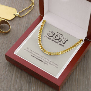 "Amazing Future Of You" Son Birthday Necklace Gift From Mom Dad Cuban Link Chain Jewelry Box