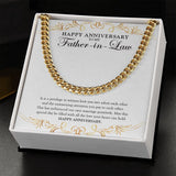 "Influencer Of Our Marriage" Father In Law Wedding Anniversary Necklace Gift From Daughter-In-Law Son-In-Law Cuban Link Chain Jewelry Box