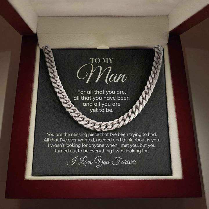 To My Man - For All That You Are - Cuban Link Chain Necklace