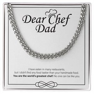 "Tastier Than Your Homemade" Chef Dad Necklace Gift From Daughter Son Cuban Link Chain Jewelry Box Birthday Christmas Thanksgiving Valentines