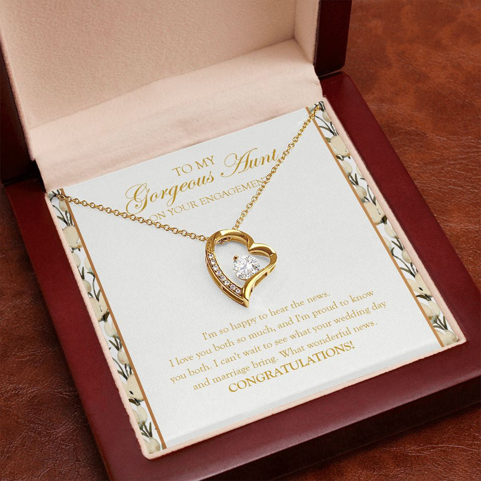 "Can't Wait To See" Gorgeous Aunt Engagement Necklace Gift From Nephew Niece Forever Love Pendant Jewelry Box