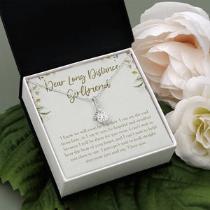 "Soon To Be Together" Long-Distance Girlfriend Necklace Gift From Boyfriend Alluring Beauty Pendant Jewelry Box Birthday Christmas Graduation Thanksgiving