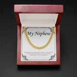 "Marriage Is A Huge Step" Nephew Engagement Necklace Gift From Uncle Aunt Cuban Link Chain Jewelry Box