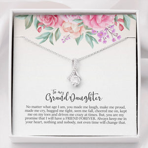 "Friend Forever" Granddaughter Necklace Gift From Grandpa Grandma Alluring Pendant Jewelry Box Birthday Graduation Christmas Thanksgiving