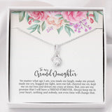 "Friend Forever" Granddaughter Necklace Gift From Grandpa Grandma Alluring Pendant Jewelry Box Birthday Graduation Christmas Thanksgiving