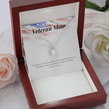 "Big Salute To You" Veteran Mom Necklace Gift From Daughter Son Eternal Hope Pendant Jewelry Box Deployment Veterans Day Thanksgiving