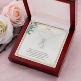 "Two People Happy Together" Loving Bonus Mom Golden 50th Wedding Anniversary Necklace Gift From Daughter Son Alluring Beauty Pendant Jewelry Box