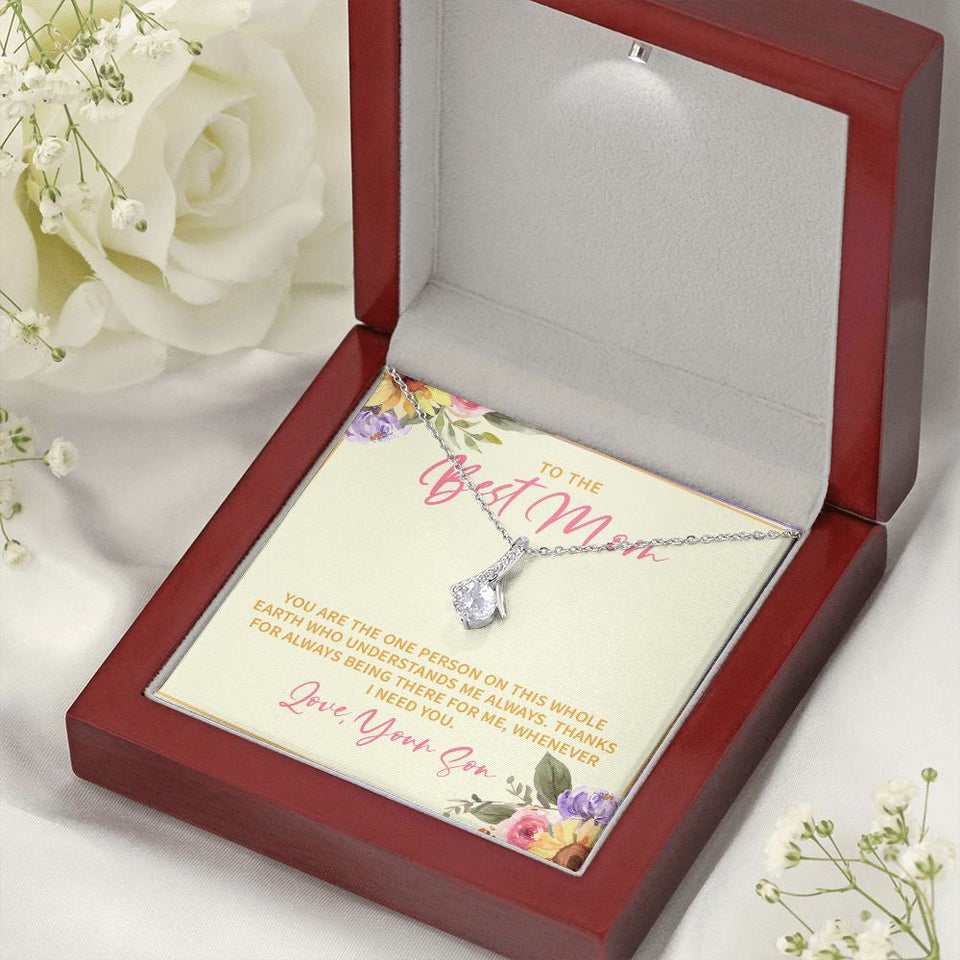 "Who understand me" Best Mom Necklace Gift From Son Daughter Alluring Beauty Pendant Jewelry Box Thanksgiving Birthday Christmas Mothers Day